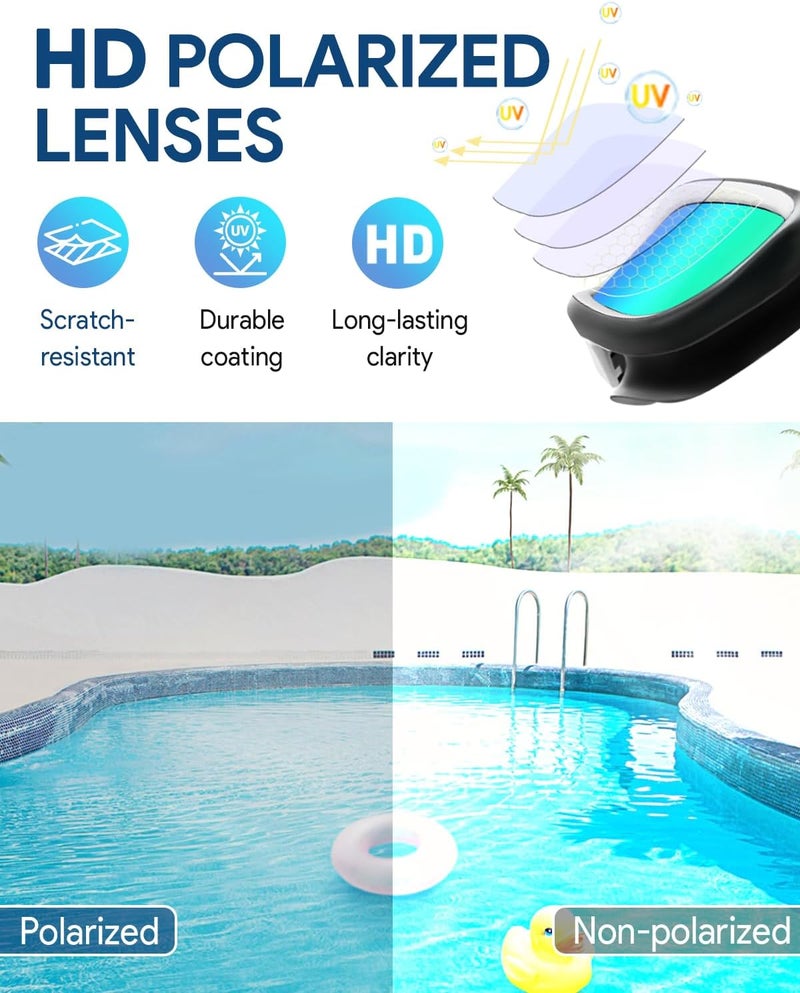 Otionus Store Swim Goggles, Polarized Adult Swimming Goggles Bungee Strap No Hair Pulling Anti-fog Pool Goggles for Men Women - Image 2